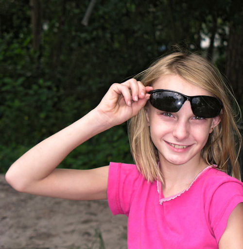 girl wearing sunglasses